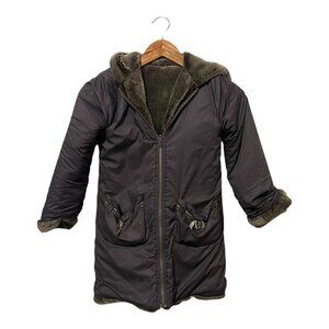 Lili Gaufrette Girls Coat Reversible Fur Brown Size 6